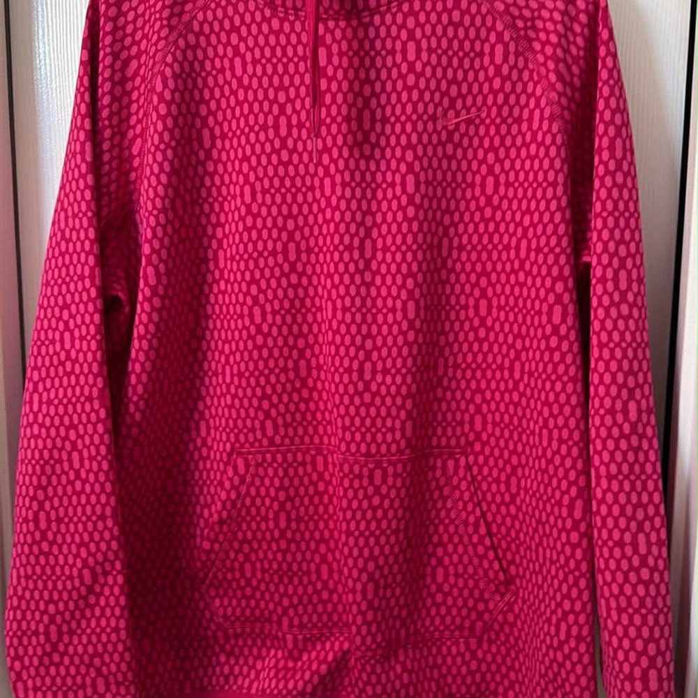 Nike Women's Pink Dot-Pattern Pullover Hoodie